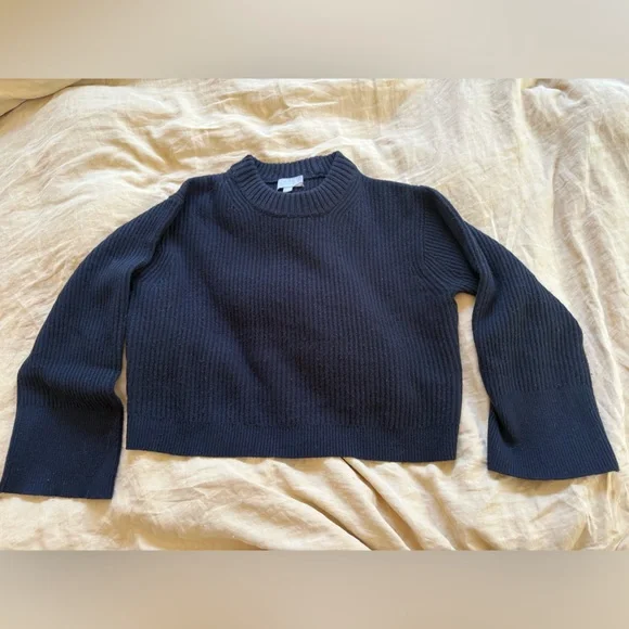 J. Crew Ribbed Cashmere Cropped Sweater (Size Small) - Picture 2 of 7